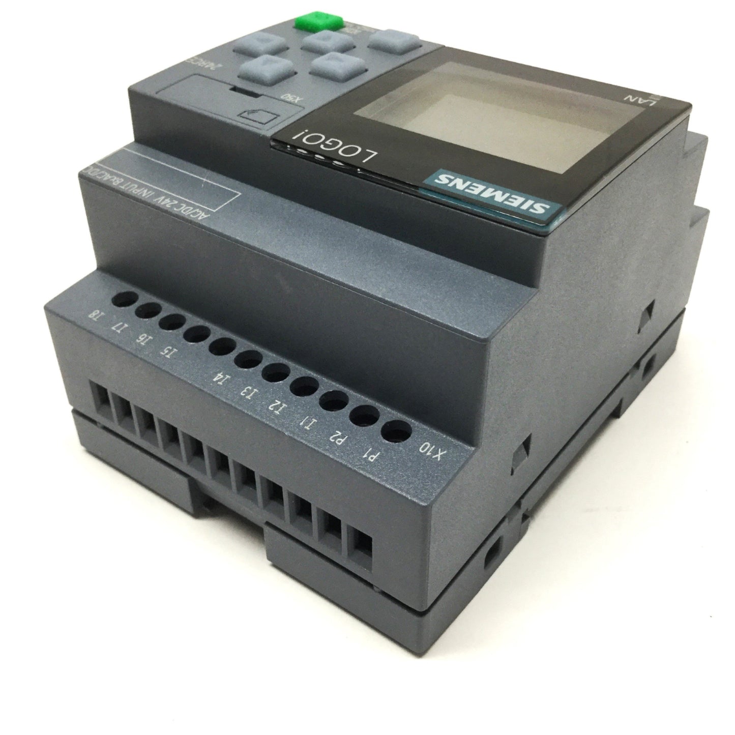 Used Siemens LOGO! BM 24RCE Logic Module w/Display, 24V AC/DC, 8x D/I, 4x Relay Out