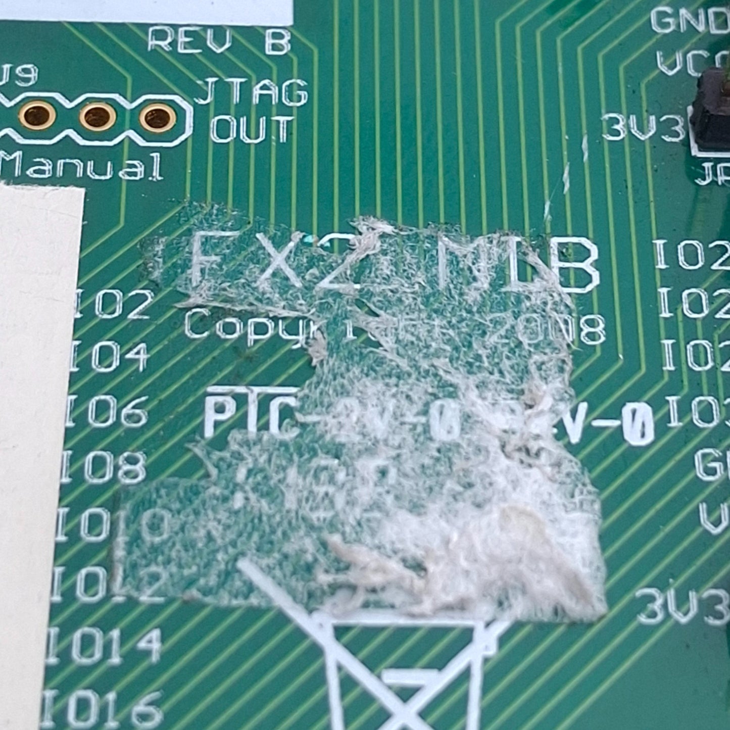 Used Diligent FX2 MIB Module Interface Board, FX2 Peripheral, 6 Pmod Connectors