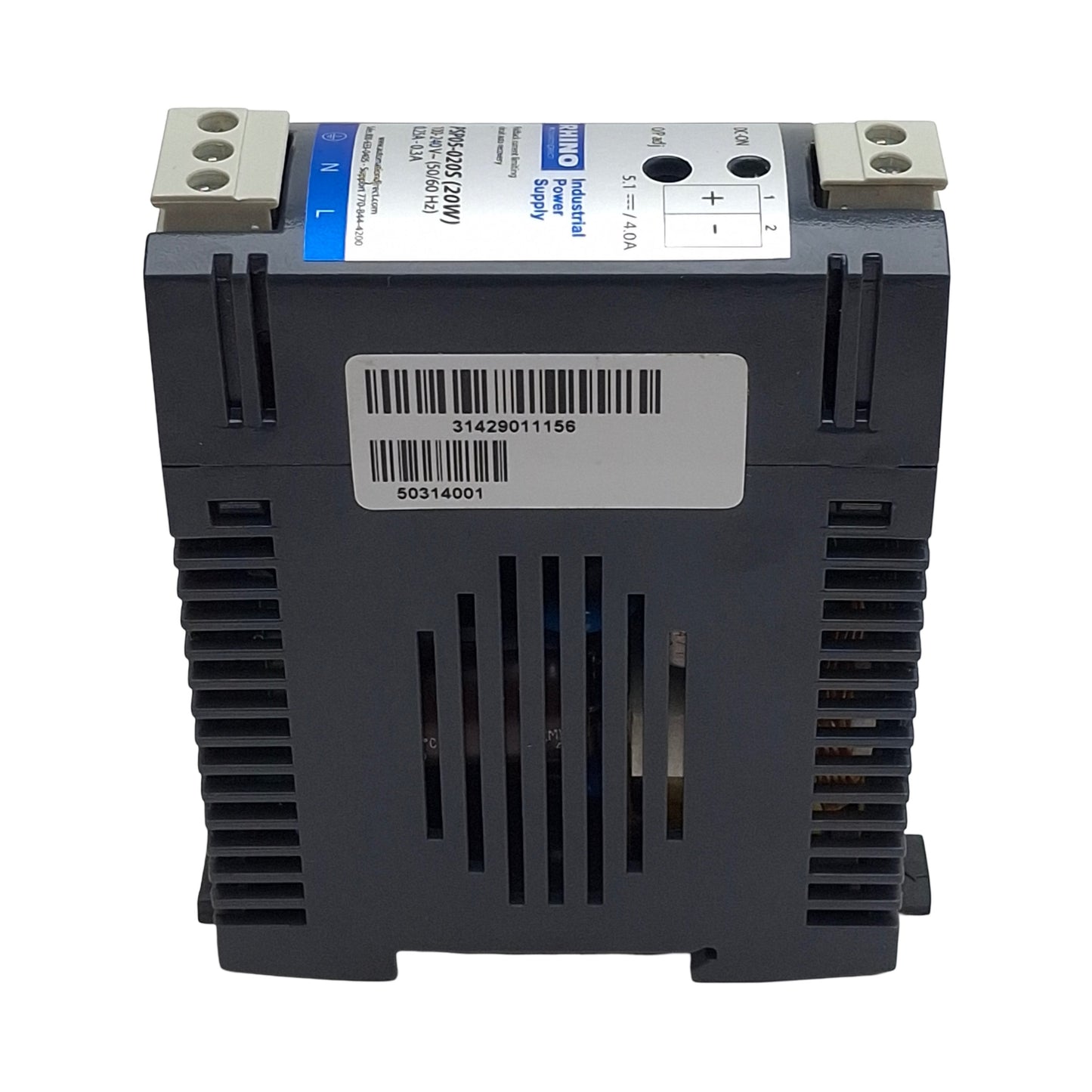 Used Rhino PSP05-020S Industrial Power Supply, 264VAC/375VDC In, 4A 5.1VDC 20W Out