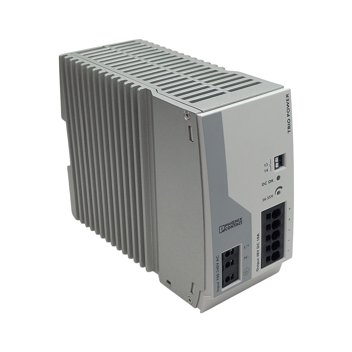 Used Phoenix Contact 2903160 Power Supply, 240VAC/250VDC In, 10A 48VDC Out, DIN Rail
