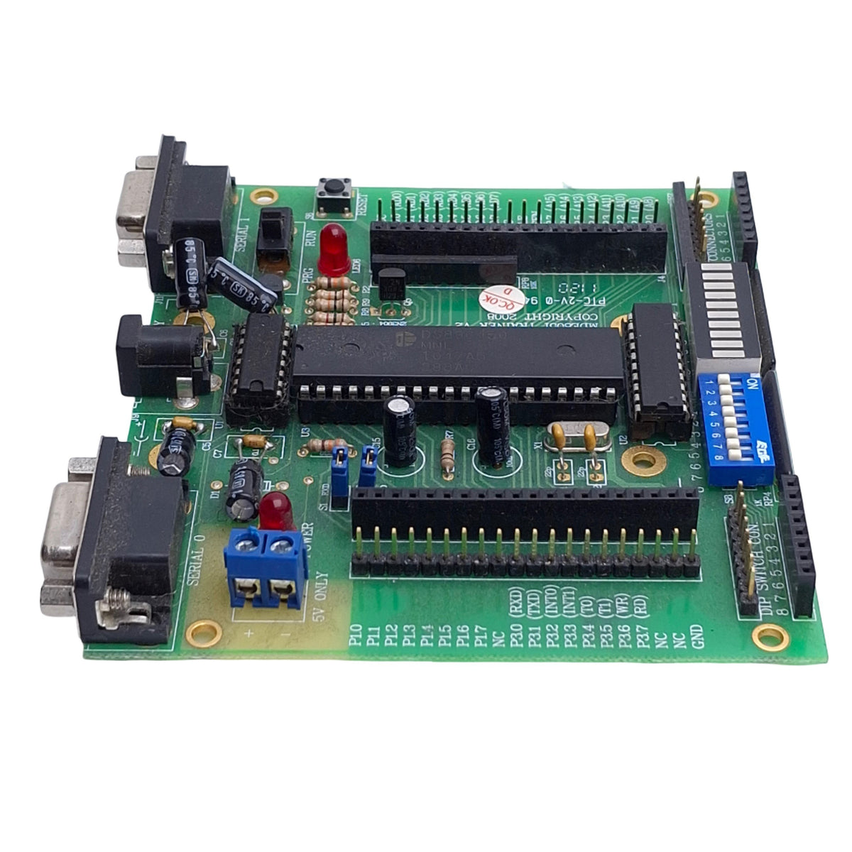 Used Diligent MDE8051 MicroDigitalEd Digital I/O Trainer Board, Dual Serial, DS89C4