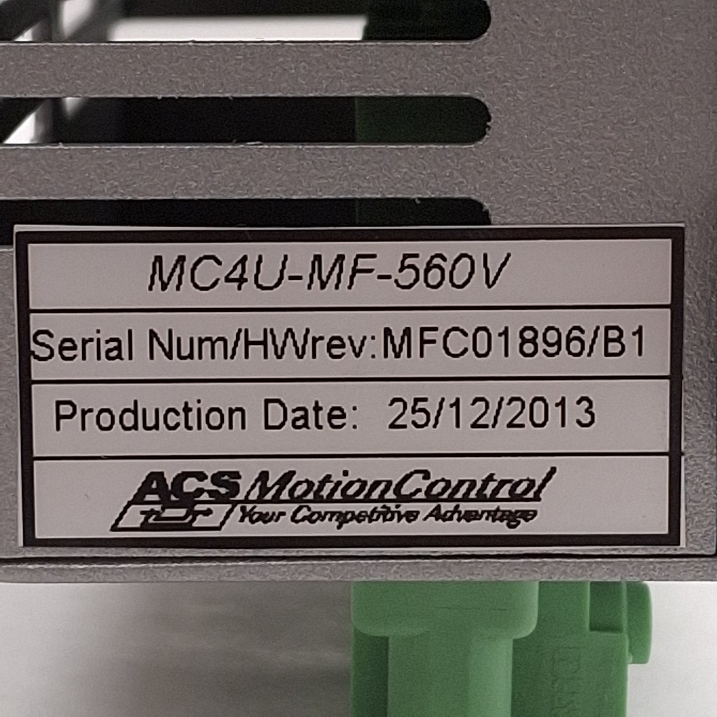 Used ACS Motion Control MC4U-MF-560V Three Phase Motor Filter 440VAC 20A Input/Output