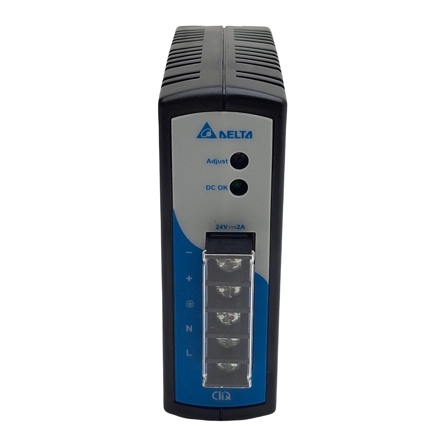 Used Delta Electronics DRP-24V48W1AZ Power Supply, 100-240VAC In, 24VDC 2A Out, 48W