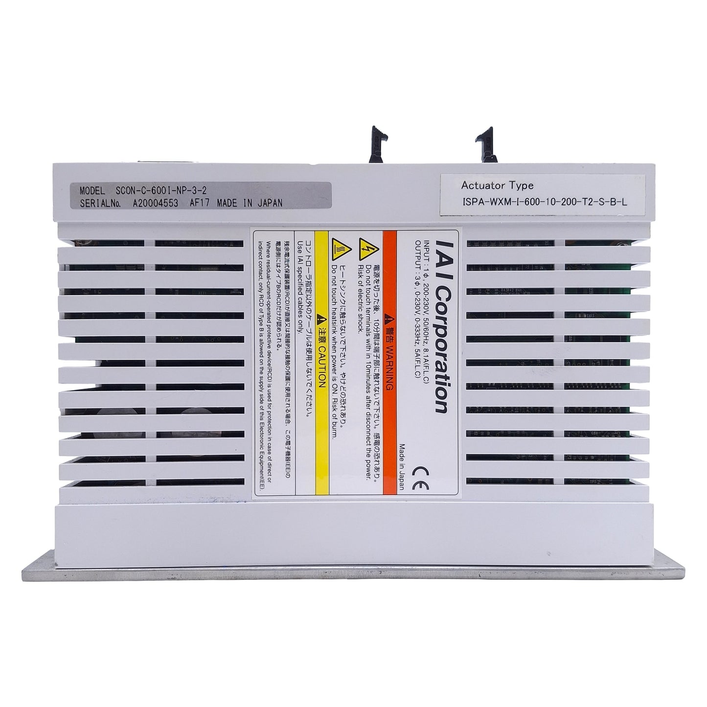Used IAI SCON-C-600I-NP-3-2 Servo Drive Controller 600W, 200-230VAC In, 0-230VAC Out
