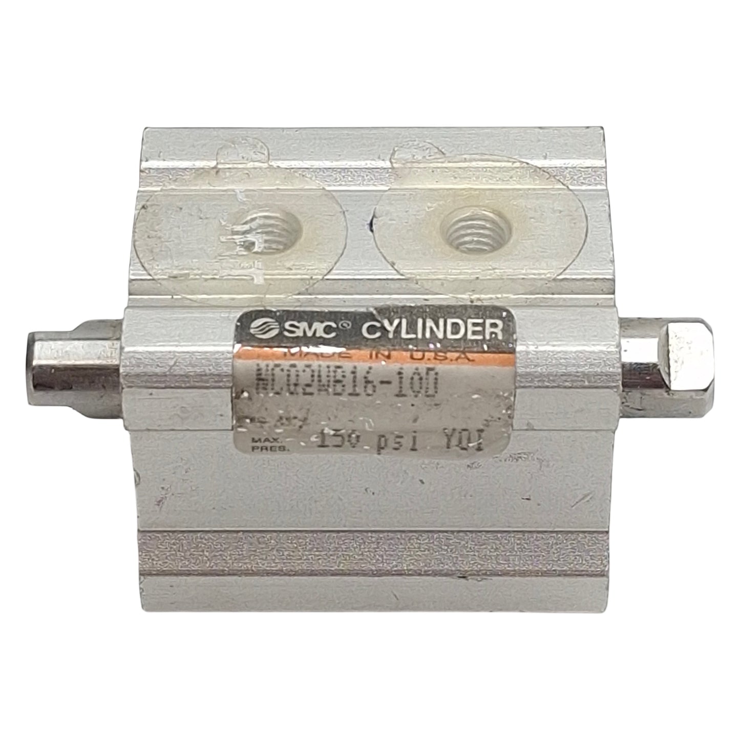 Used SMC NCQ2WB16-10D Compact Cylinder, ø16mm Bore, 10mm Stroke, M5x0.8, 150psi