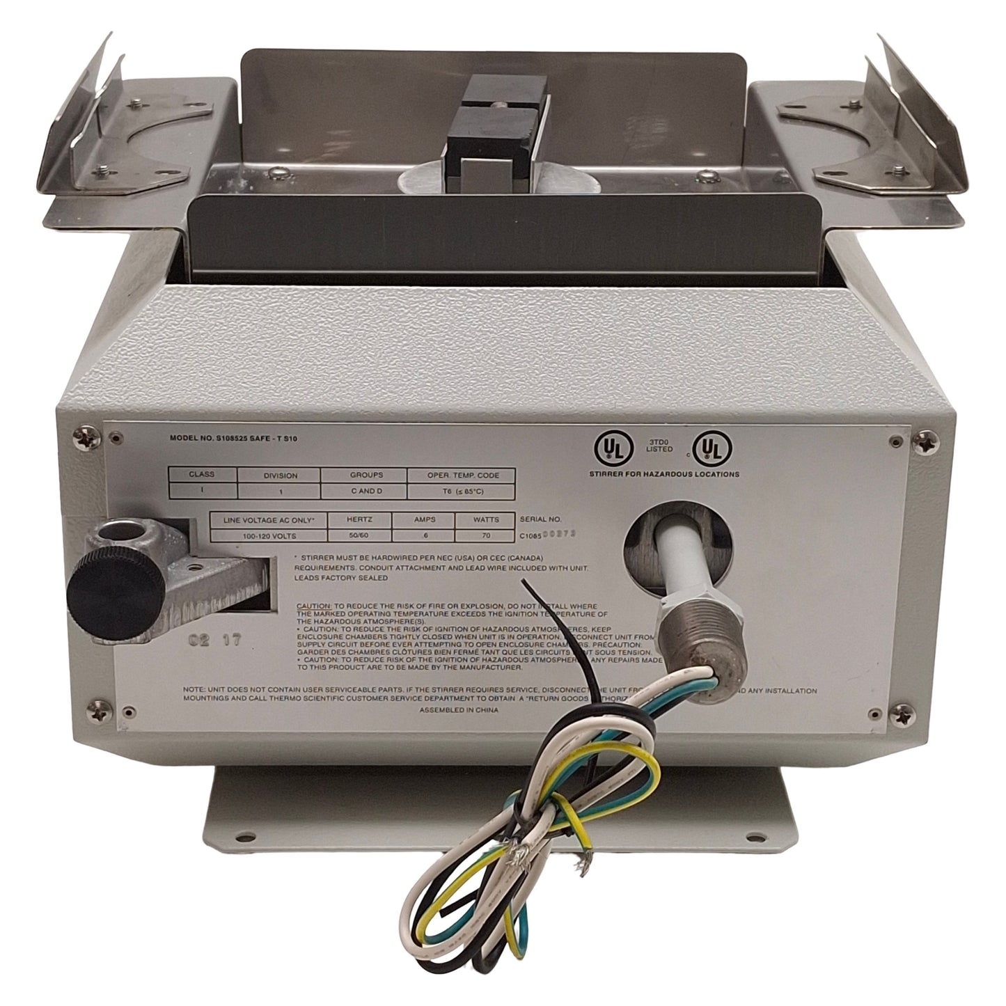 New Thermo Scientific S108525 SAFE-T S10 Explosion Proof Magnetic Stirrer, 120VAC