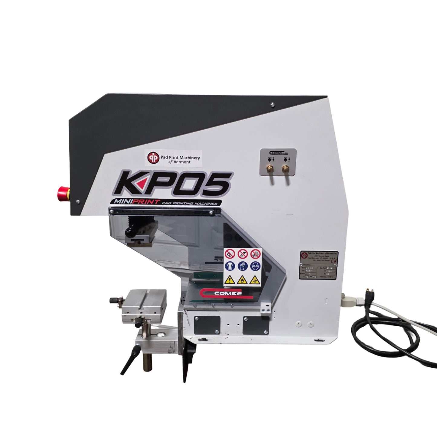 Used Comec KP05 Mini Print Pad Printing Machine 100x200mm Cliché 75mm Area 110VAC 2A