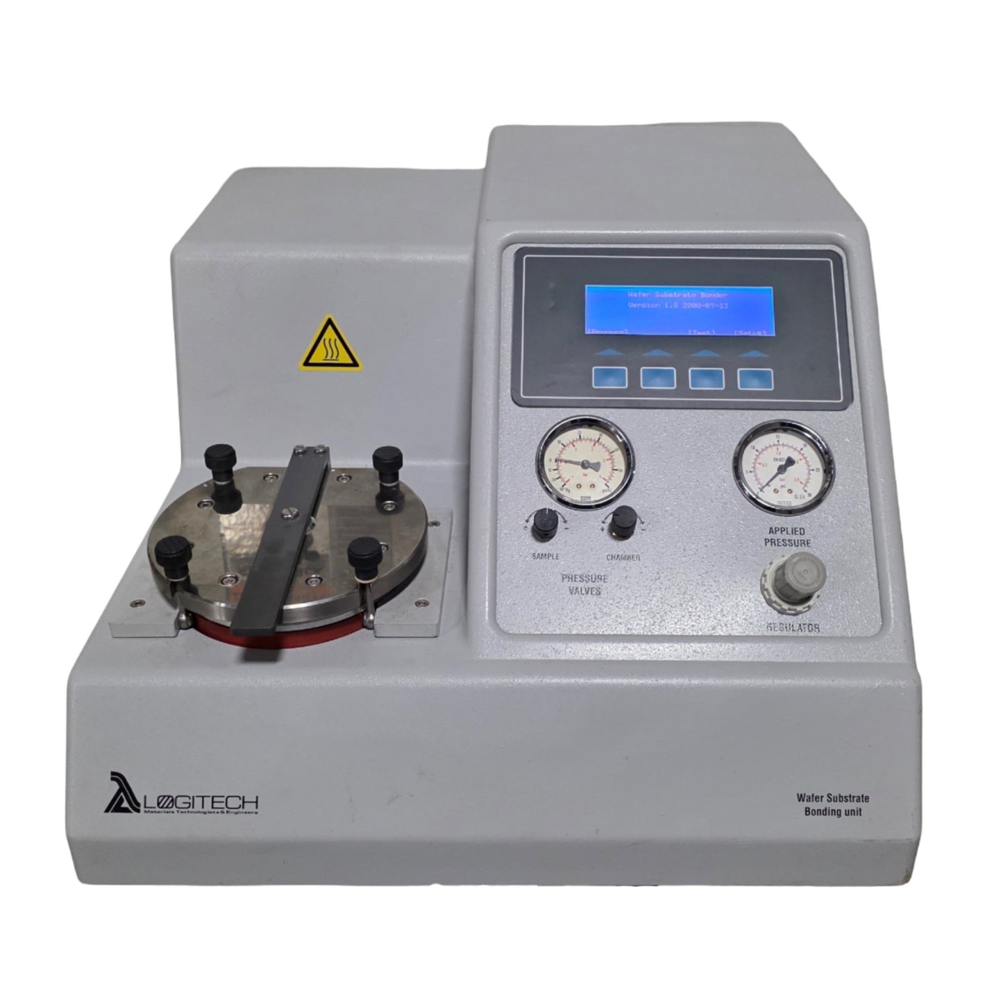 Used Logitech 1WBS2 Single Station Wafer Substrate Bonder 4" Dia (102mm), 110VAC 5A