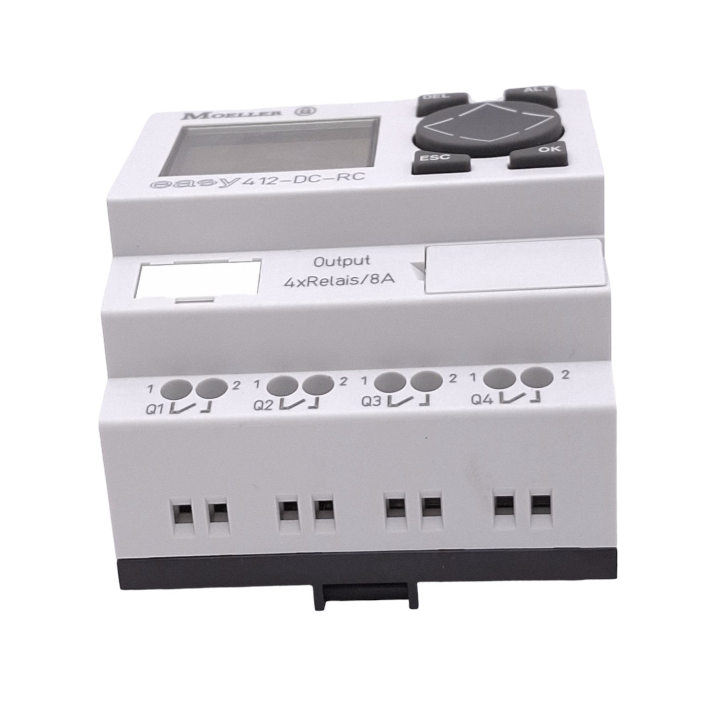 Used Moeller 412-DC-RC Easy Control Relay, 8DI, 4 Relay Out, 24VDC, DIN Rail