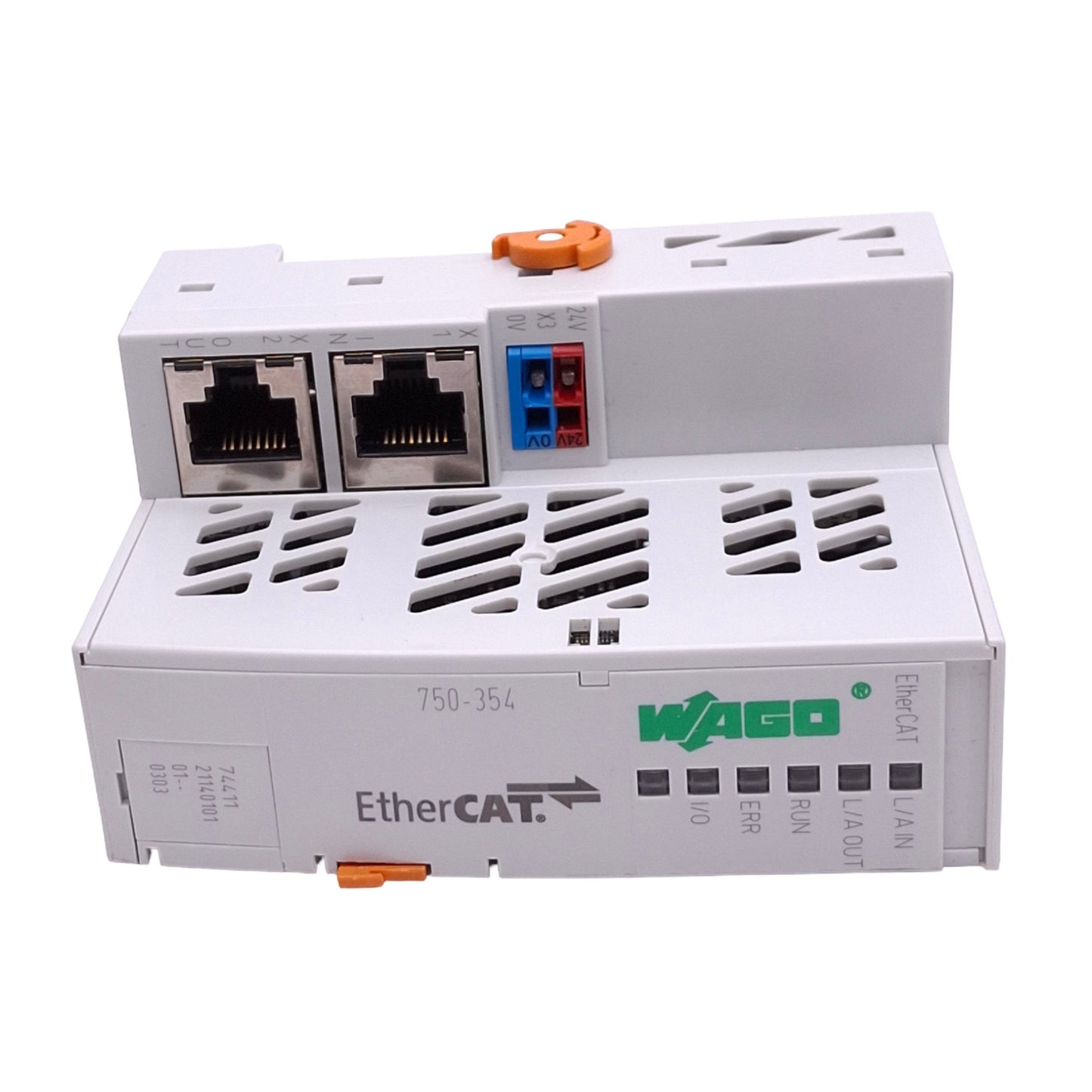 Used Wago 750-354 EtherCAT Ethernet Fieldbus Coupler, 100Mbit/s 2-Port RJ45, 24VDC