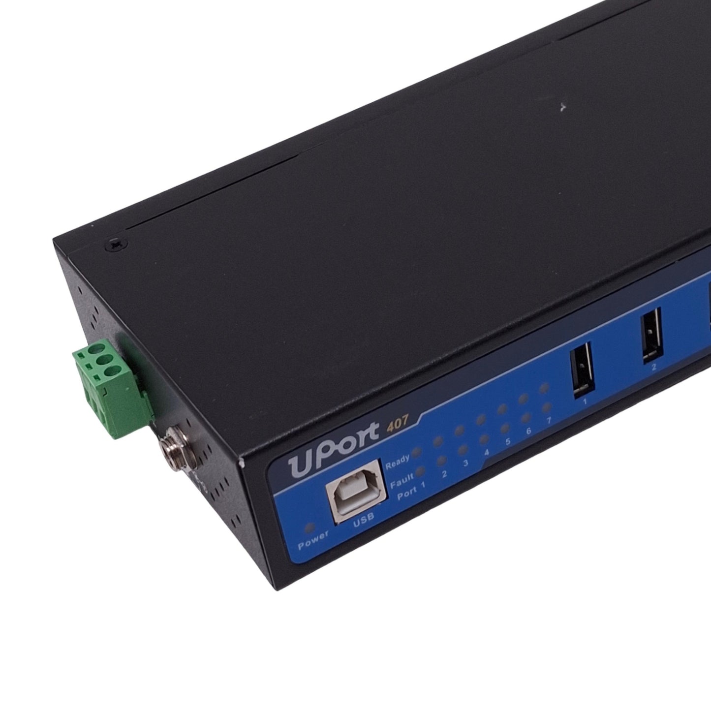 Used Moxa UPort 407 USB Hub, 7-Port USB 2.0, 12-40VDC In, 480Mbps Max