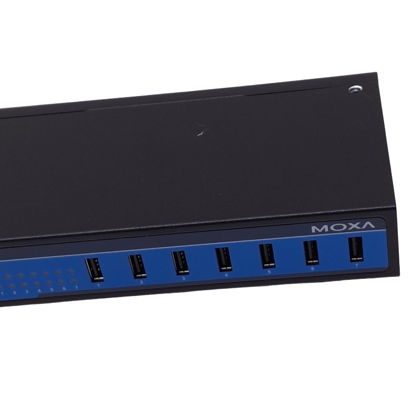 Used Moxa UPort 407 USB Hub, 7-Port USB 2.0, 12-40VDC In, 480Mbps Max