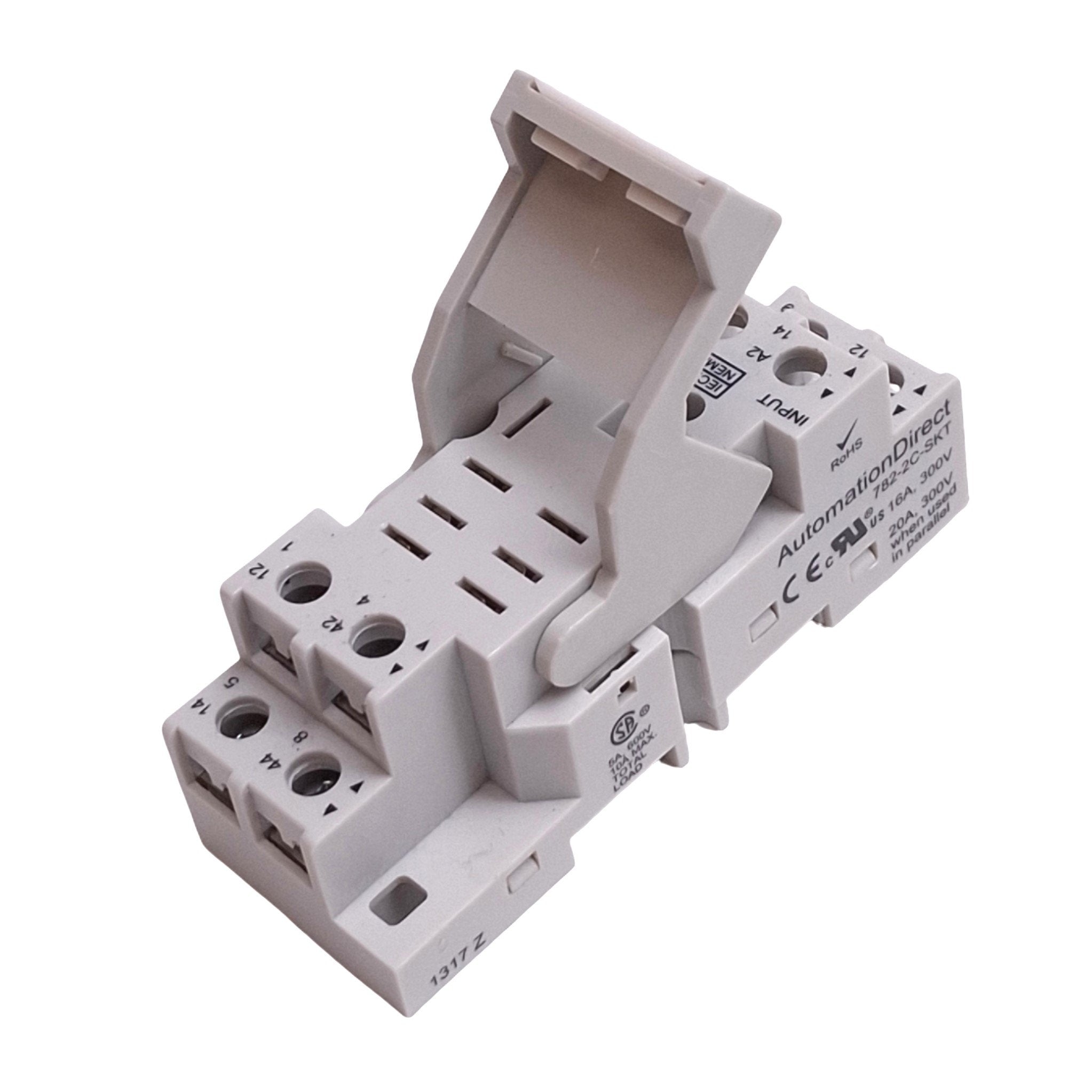 Automation Direct 782-2C-SKT Relay Socket, 8-Pin Blade, 300VAC/DC 16A ...