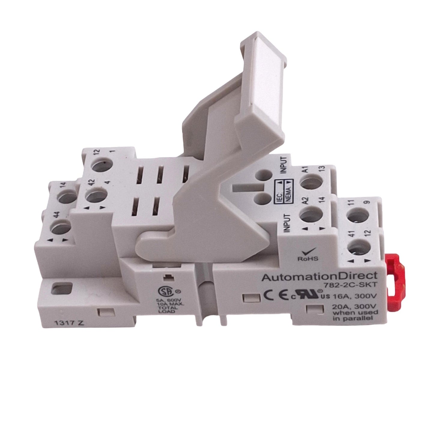 Used Automation Direct 782-2C-SKT Relay Socket, 8-Pin Blade, 300VAC/DC 16A, DIN Rail