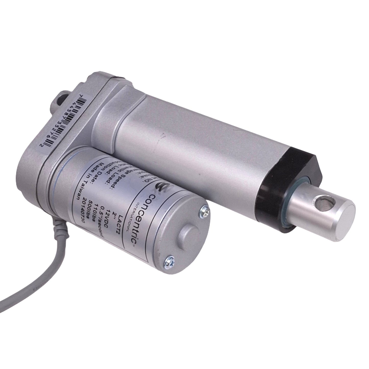 Used Concentric LACT2P Linear Actuator, 20:1, 2in Stroke, 110lb Capacity, 12VDC