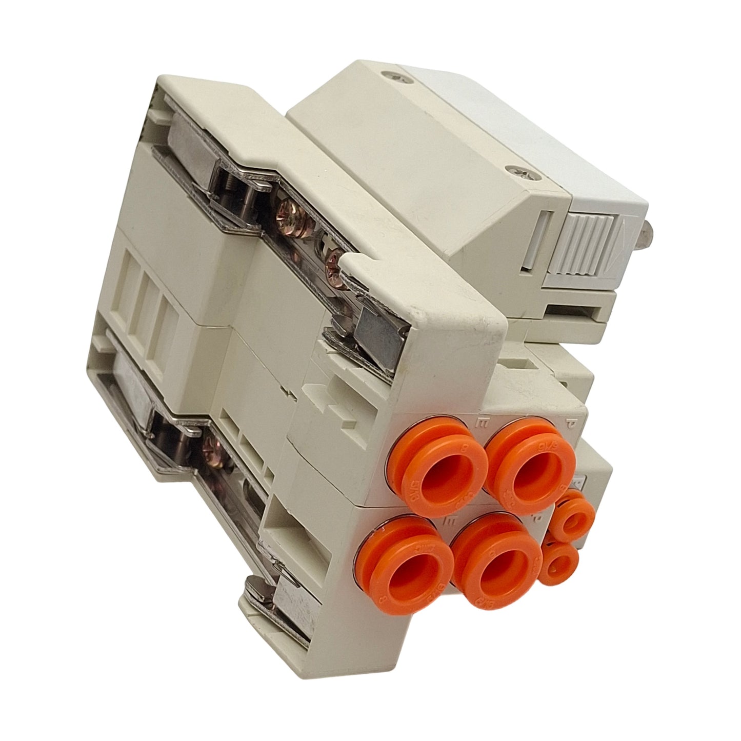 Used SMC SS5V1-GCI06 Solenoid Valve Manifold Base End, DB25 Male, 5/16in, 5/32in P2C