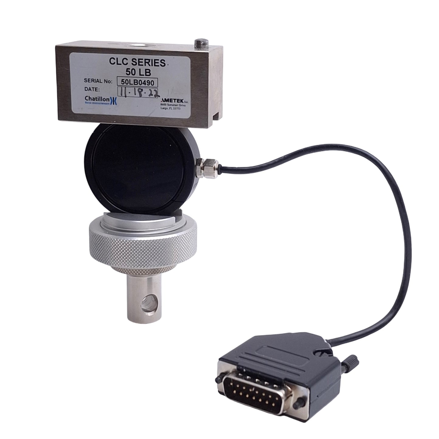 Used Ametek Chantillon CLC-0050 Load Cell For CS Series Test System, 50lbs Capacity