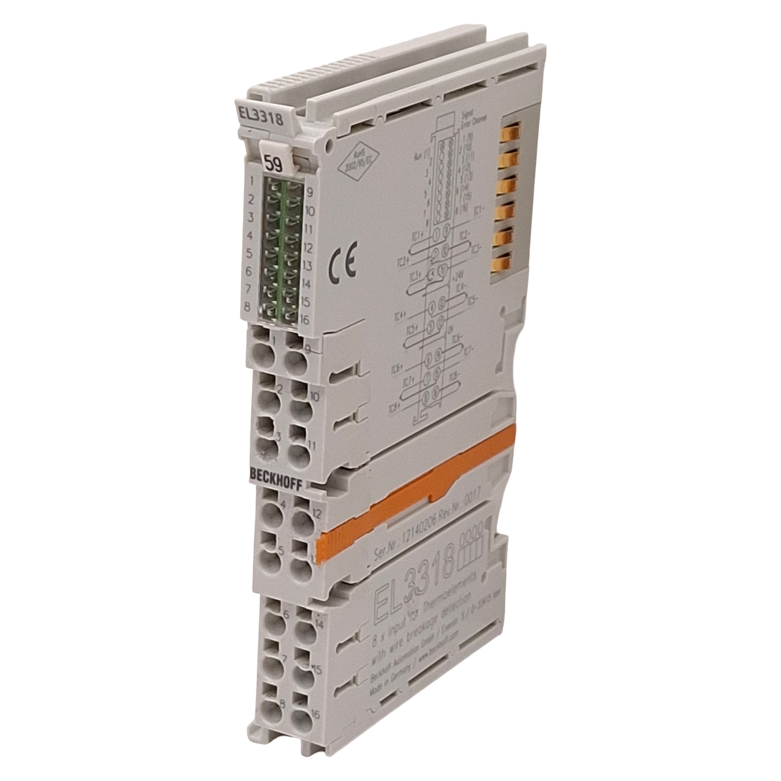 Beckhoff EL3318 EtherCAT Terminal, 8-Channel Analog Input, Thermocoupl ...