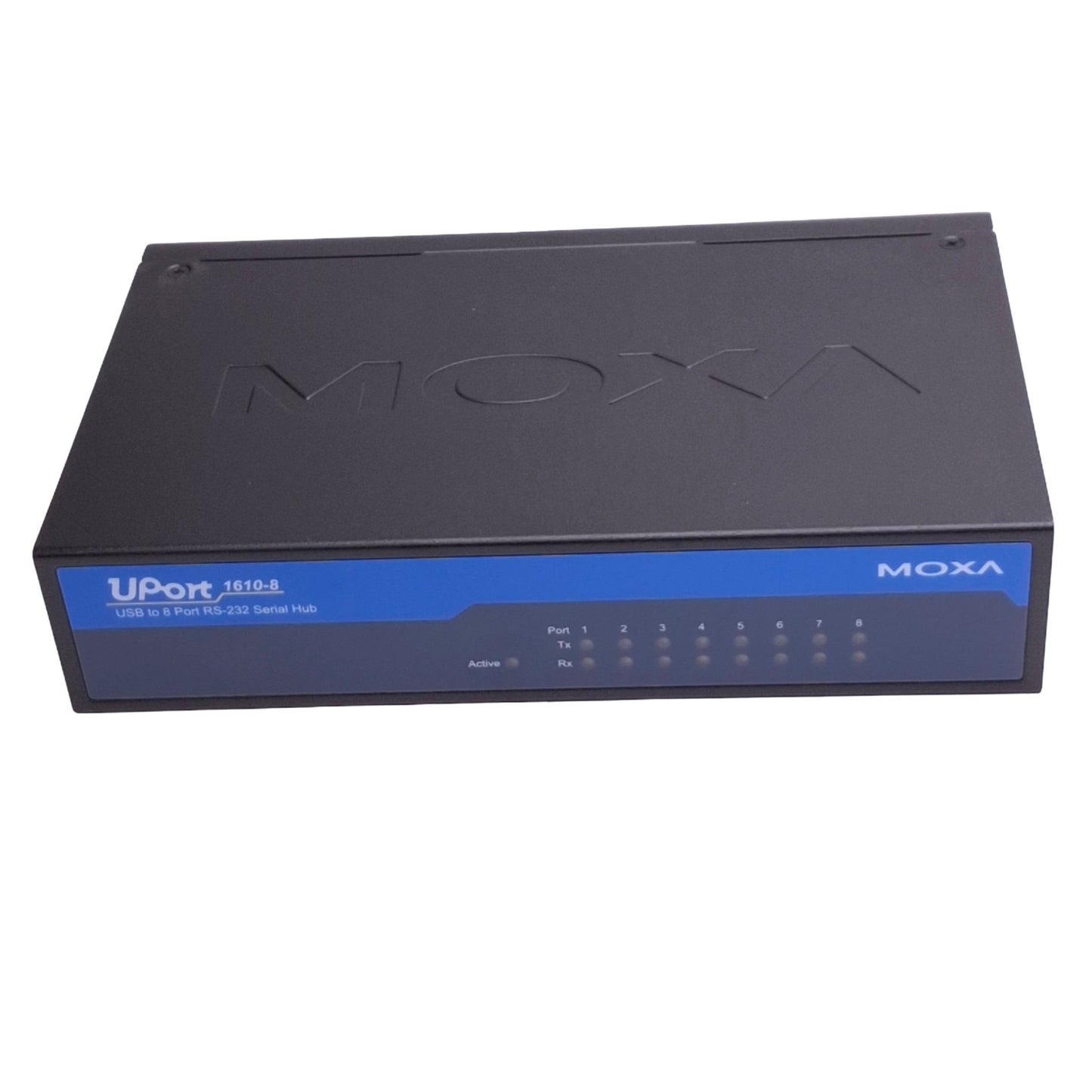 Used Moxa UPort 1610-8 USB to 8-Port RS-232 Serial Hub, USB-B to DB9M, 12-48VDC