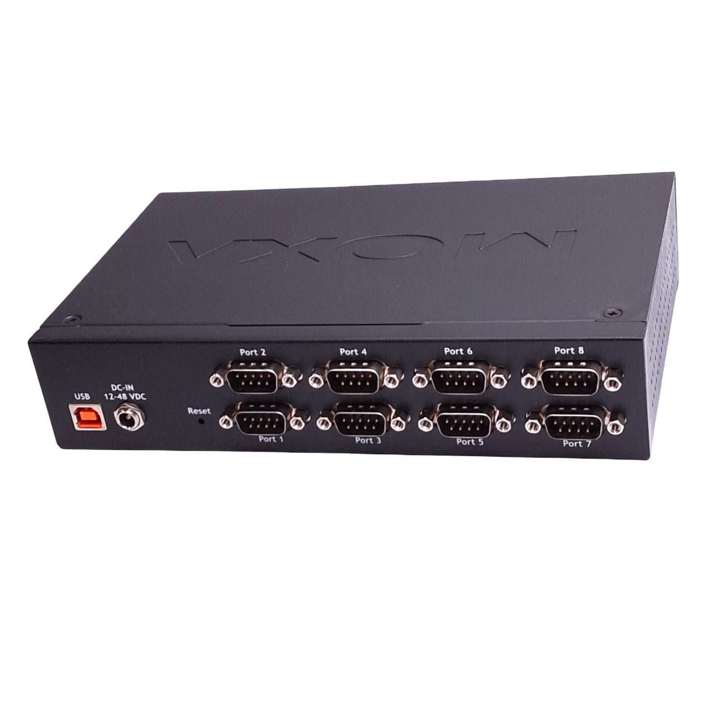 Used Moxa UPort 1610-8 USB to 8-Port RS-232 Serial Hub, USB-B to DB9M, 12-48VDC
