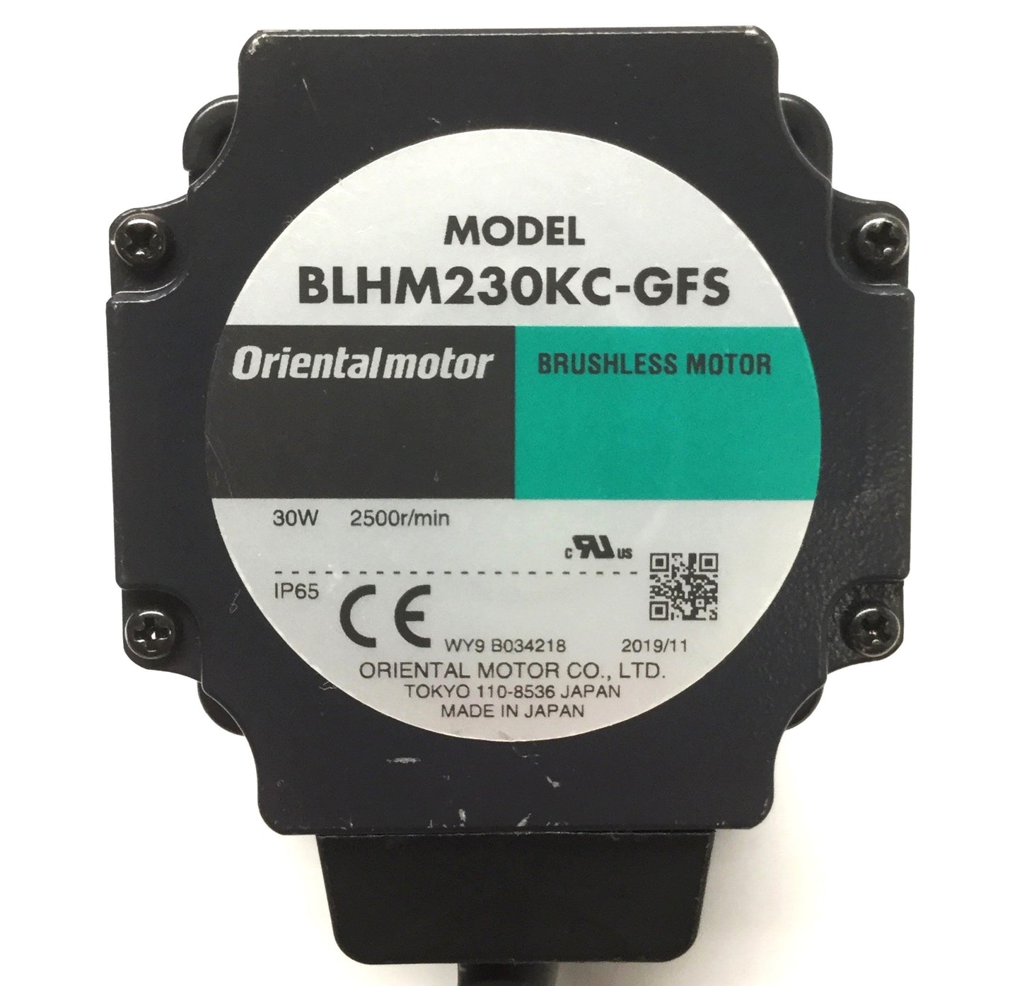 Used Oriental BLHM230KC-GFS Brushless DC Motor 30W 2500RPM w/10:1 Ratio Gearhead