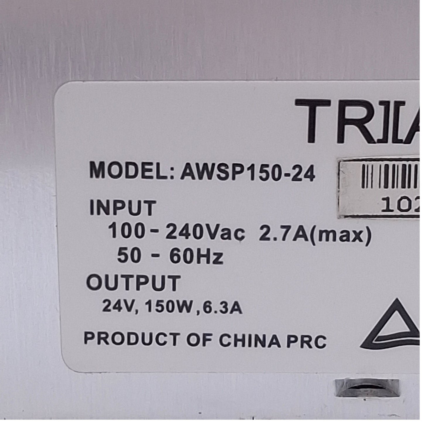 Used Triad Magnetics AWSP150-24 Switch Mode Power Supply 88-264VAC In, 24VDC Out