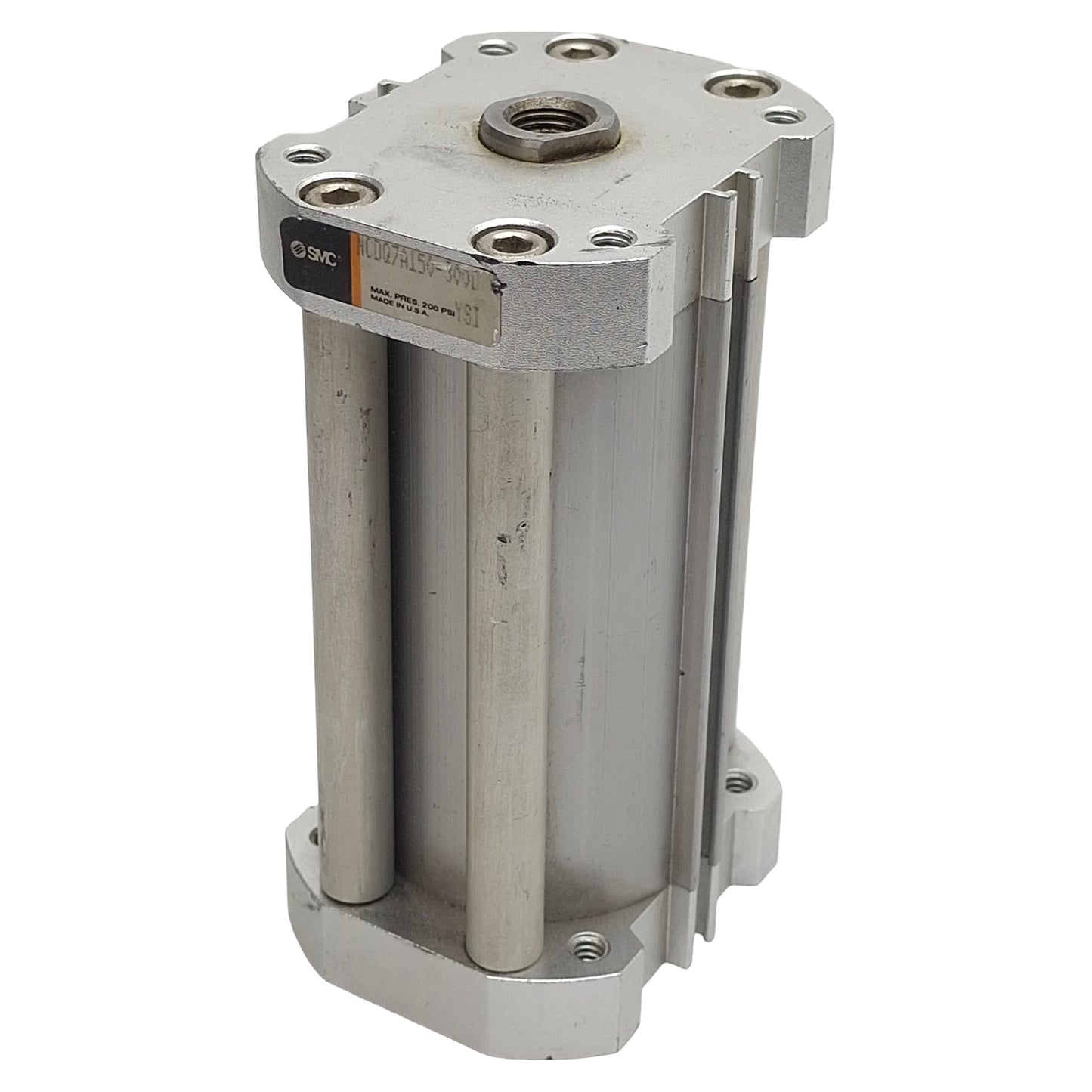Used SMC NCDQ7A150-300D Compact Cylinder ø1-1/2in Bore, 3in Stroke, 1/8in NPT, 200psi