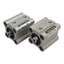 Used Lot of 2 SMC NCQ2B16-15D Compact Cylinder, ø16mm Bore, 15mm Stroke, M5, 1.0MPa