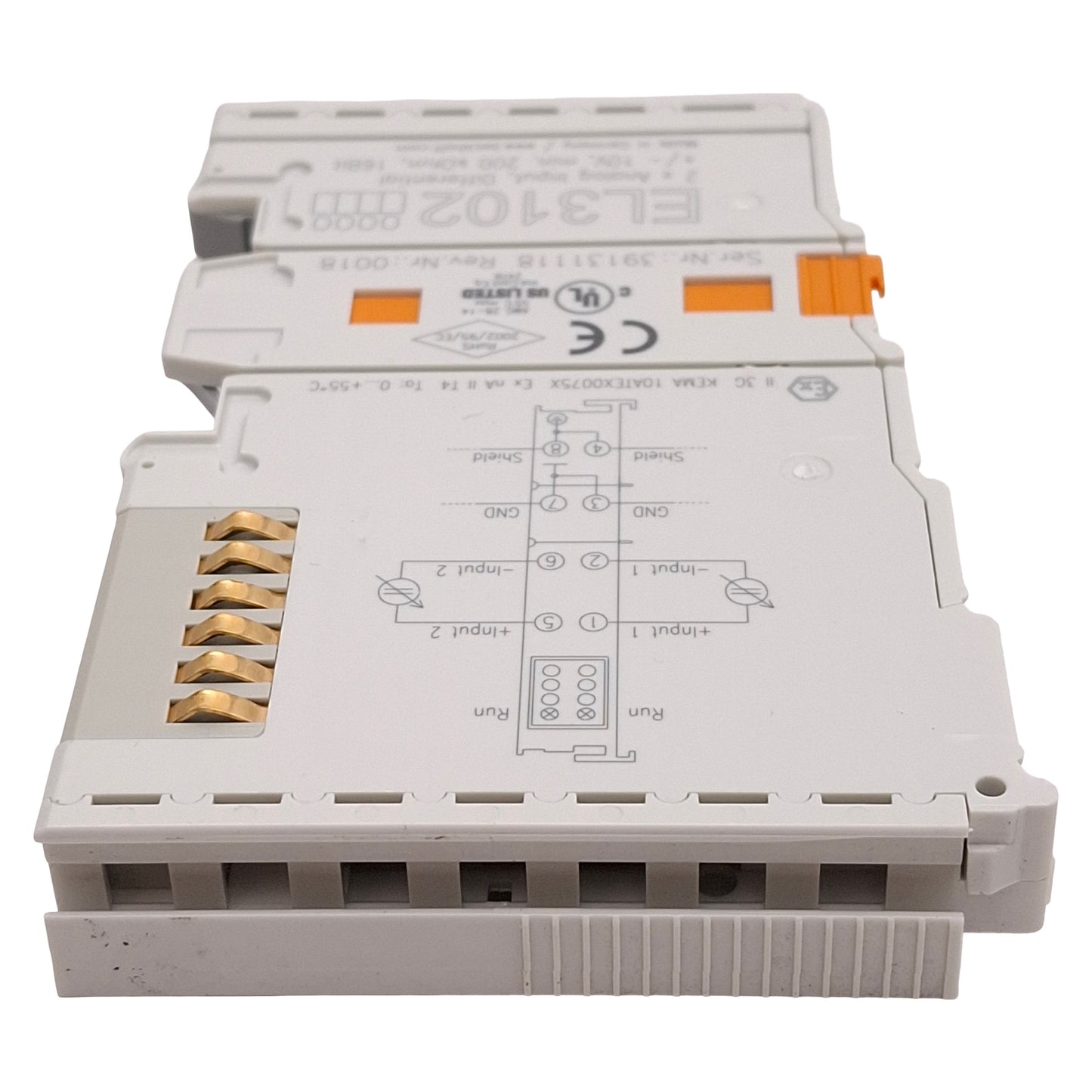 Used Beckhoff EL3102 EtherCAT Terminal, 2-Channel Analog Input, ±10V, 16-bit