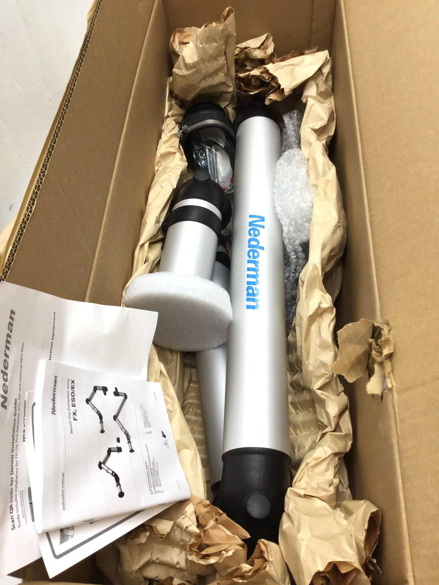 New – Open box Nederman FX2-ESD/EX-D75 Benchtop Fume/Dust Extraction Up-Low Arm Ø75mm, 1.5m