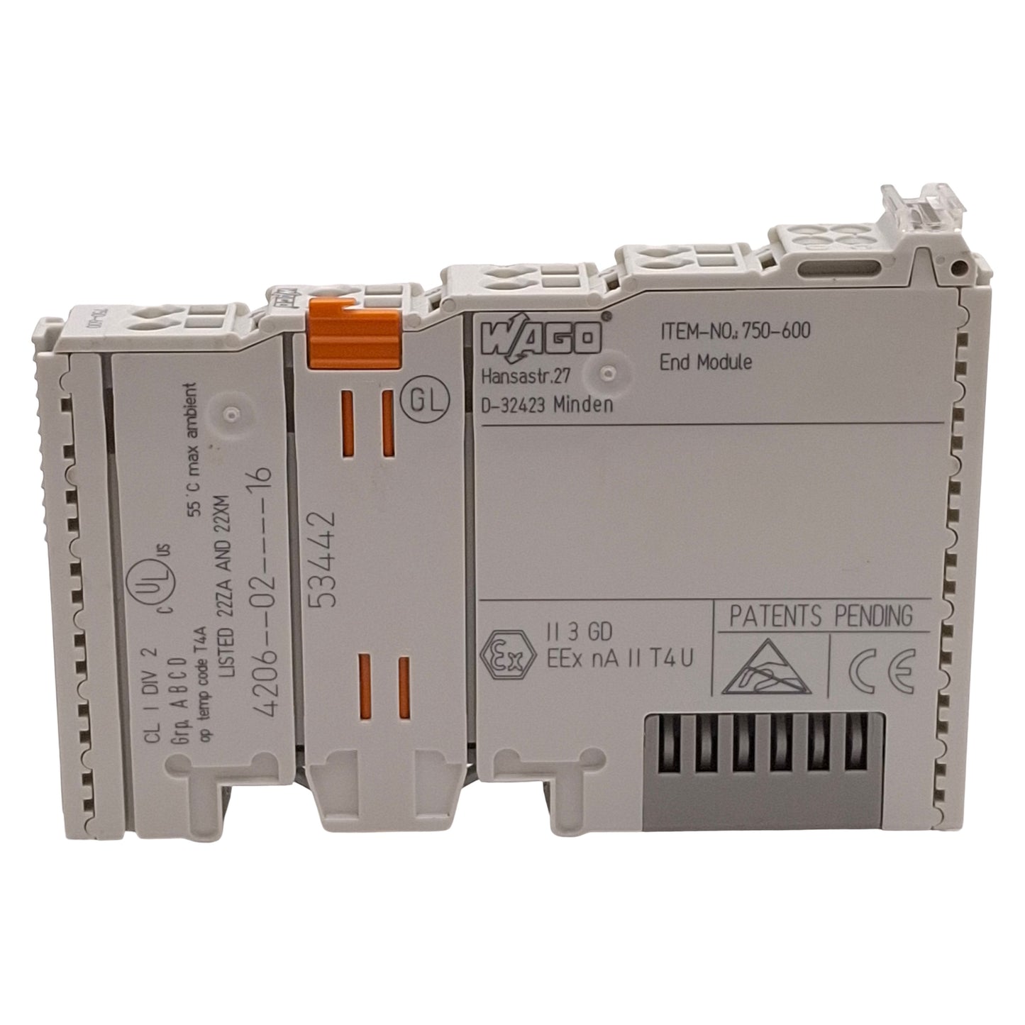 Used Lot of 3 Wago 750-600 End Module For Fieldbus Node Assembly 750-Series DIN Rail