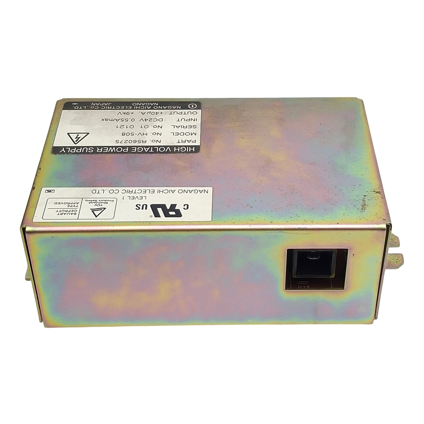 Used Nagano Aichi Electric R560275 HV-508 Power Supply, 24VDC In, +40µA +9kV Out