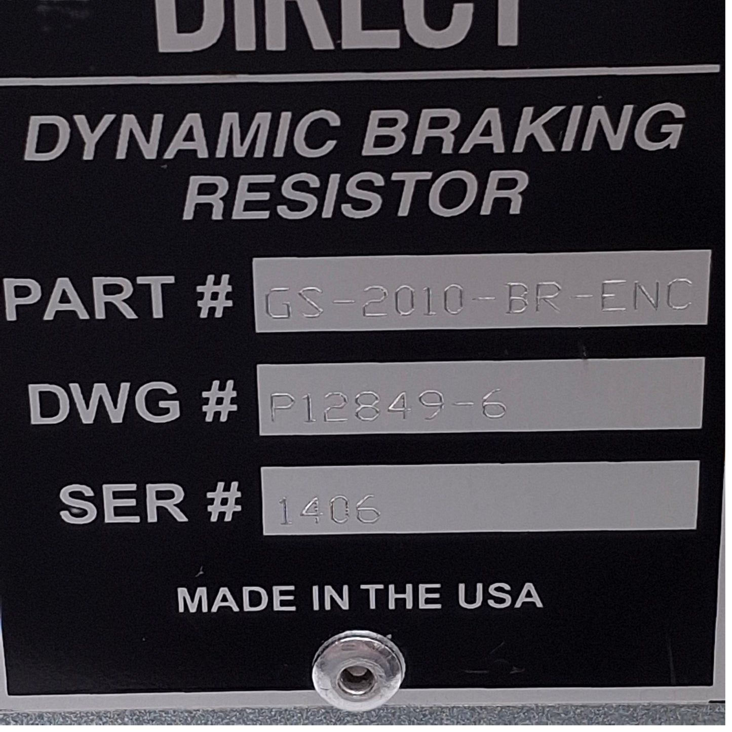 Used Automation Direct GS-2010-BR-ENC Brake Resistor For AC Drives, 1.0kW, 20 Ohms