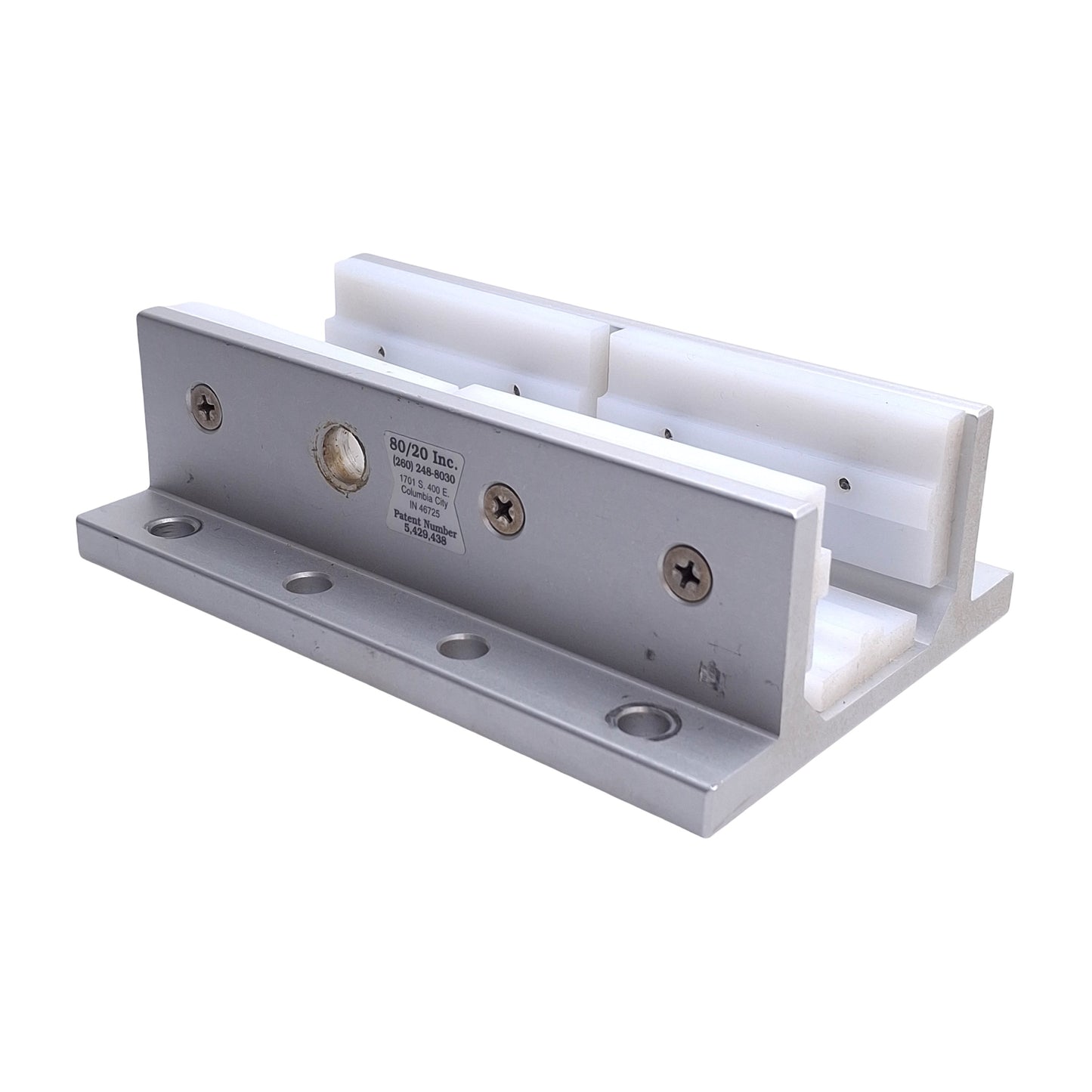 Used 80/20 6826 Double Flange Long Linear Bearing, 15 Series, 3-Slot Mount, *Hole*