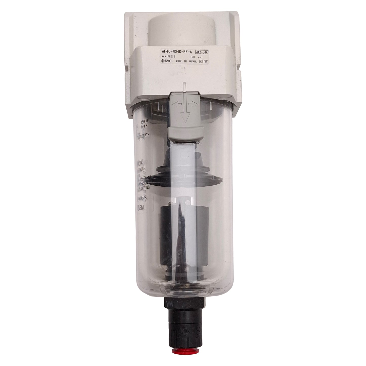 Used SMC AF40-N04D-RZ-A Pneumatic Filter 150psi, ø3/8in P2C Drain, 1/2NPT *No Filter*