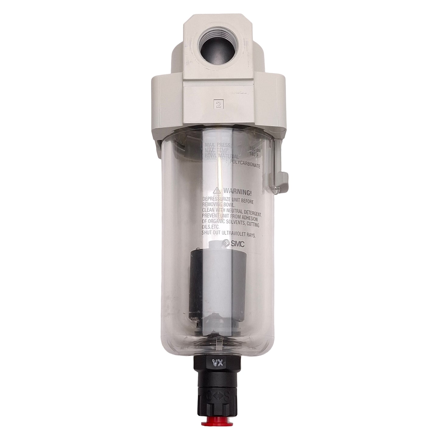 Used SMC AFD40-N04D-RZ-A Micro Mist Separator, 150PSI, 1/2in NPT Ports *No Filter*