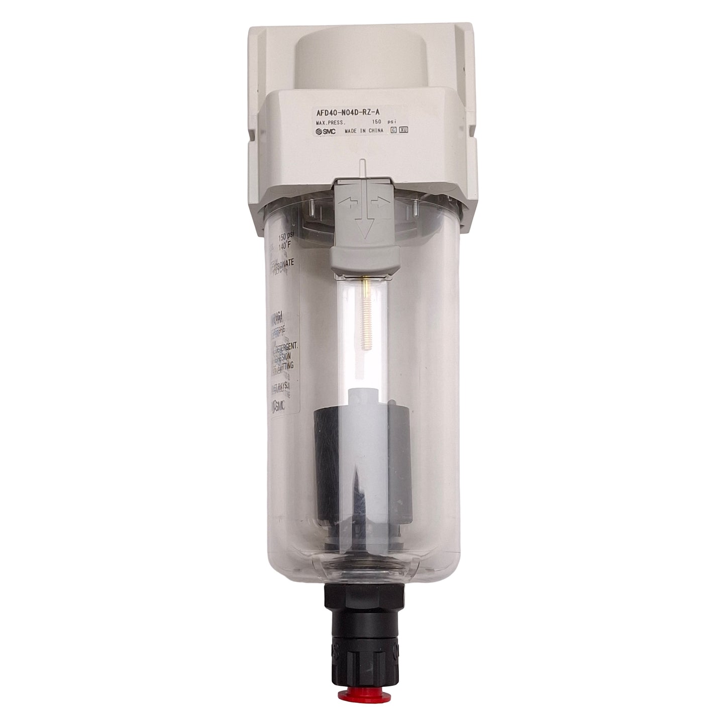 Used SMC AFD40-N04D-RZ-A Micro Mist Separator, 150PSI, 1/2in NPT Ports *No Filter*