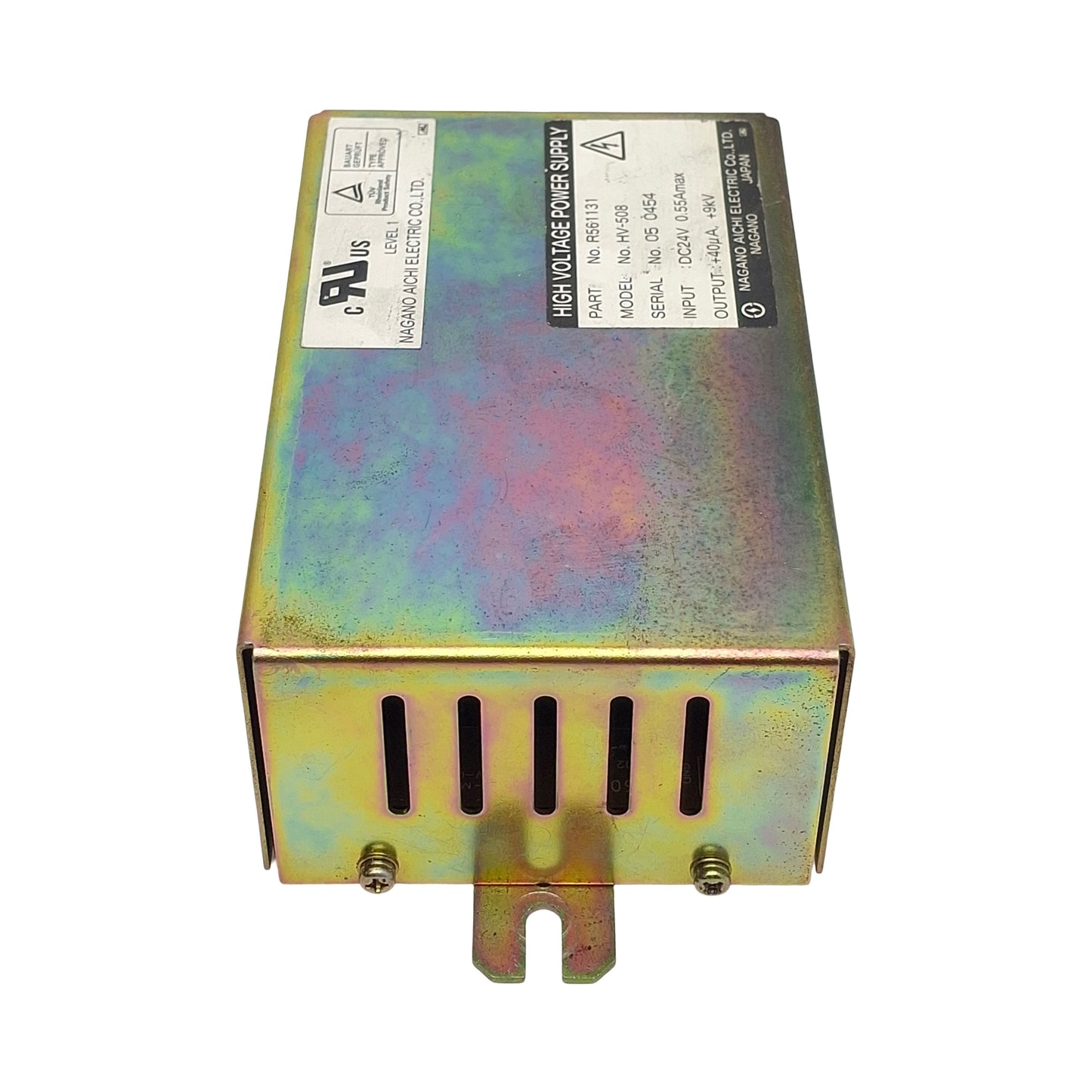 Used Nagano Aichi Electric R561131 HV-508 Power Supply, 24VDC In, +40µA +9kV Out