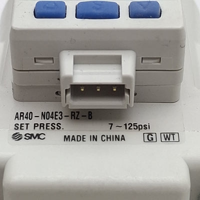 New – Open box SMC AR40-N04E3-RZ-B Pneumatic Regulator, 145psi Max, 7-125psi Set, 1/2in NPT