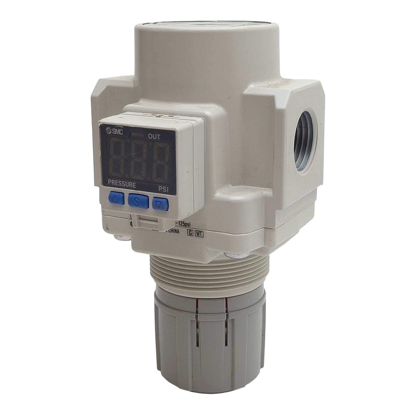 New – Open box SMC AR40-N04E3-RZ-B Pneumatic Regulator, 145psi Max, 7-125psi Set, 1/2in NPT