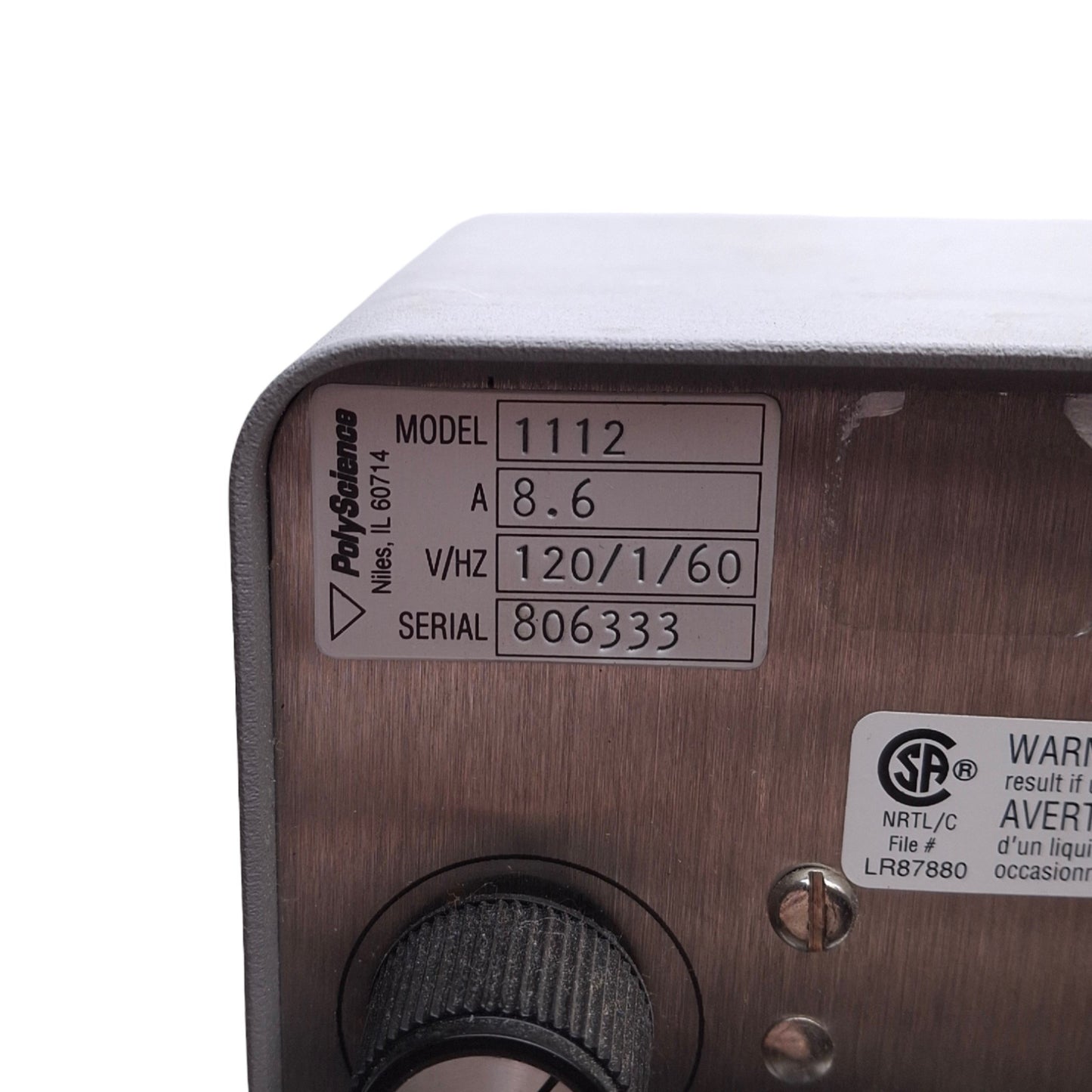 Used VWR 1112 Immersion Heater and Circulator, 1000W Coil, 120VAC 8.6A, Variable Pump