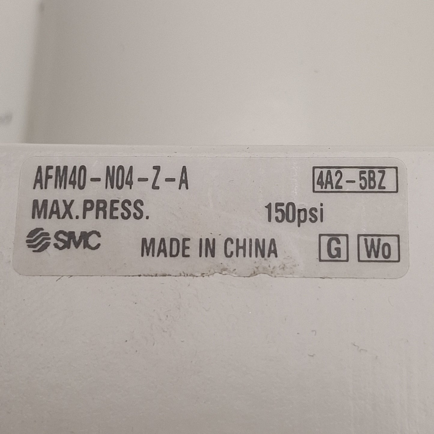 Used SMC AFM40-N04-Z-A Mist Separator, 0.3µm Filtration, 0.8ppm, 150psi, 1/2in NPT