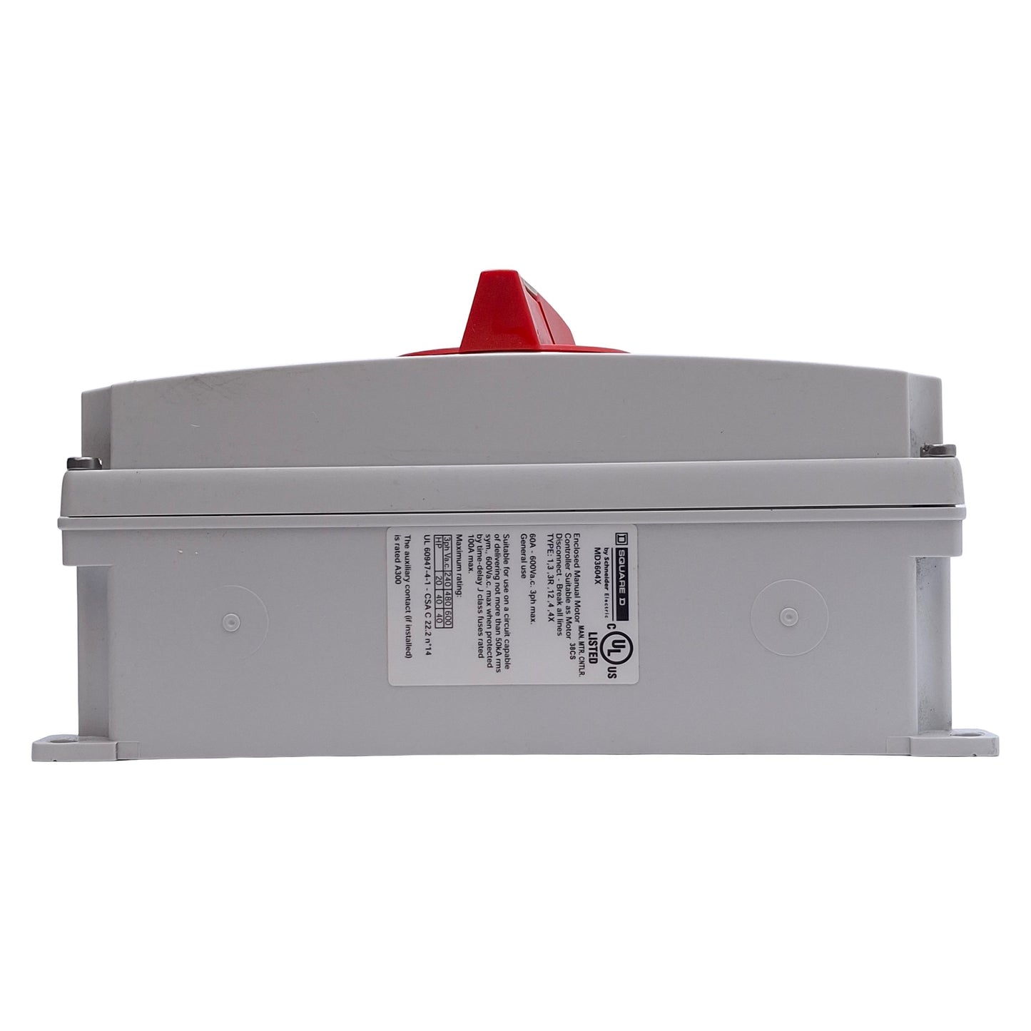 Used Square D MD3604X Disconnect Switch 3-Pole, 60A, 600VAC, NEMA 4X Enclosure