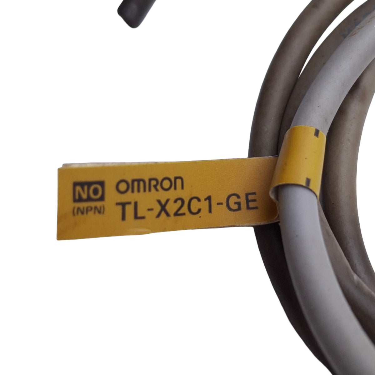 Used Omron TL-X2C1-GE Inductive Proximity Sensor, 2mm, 12-24VDC, NPN N/O, M12