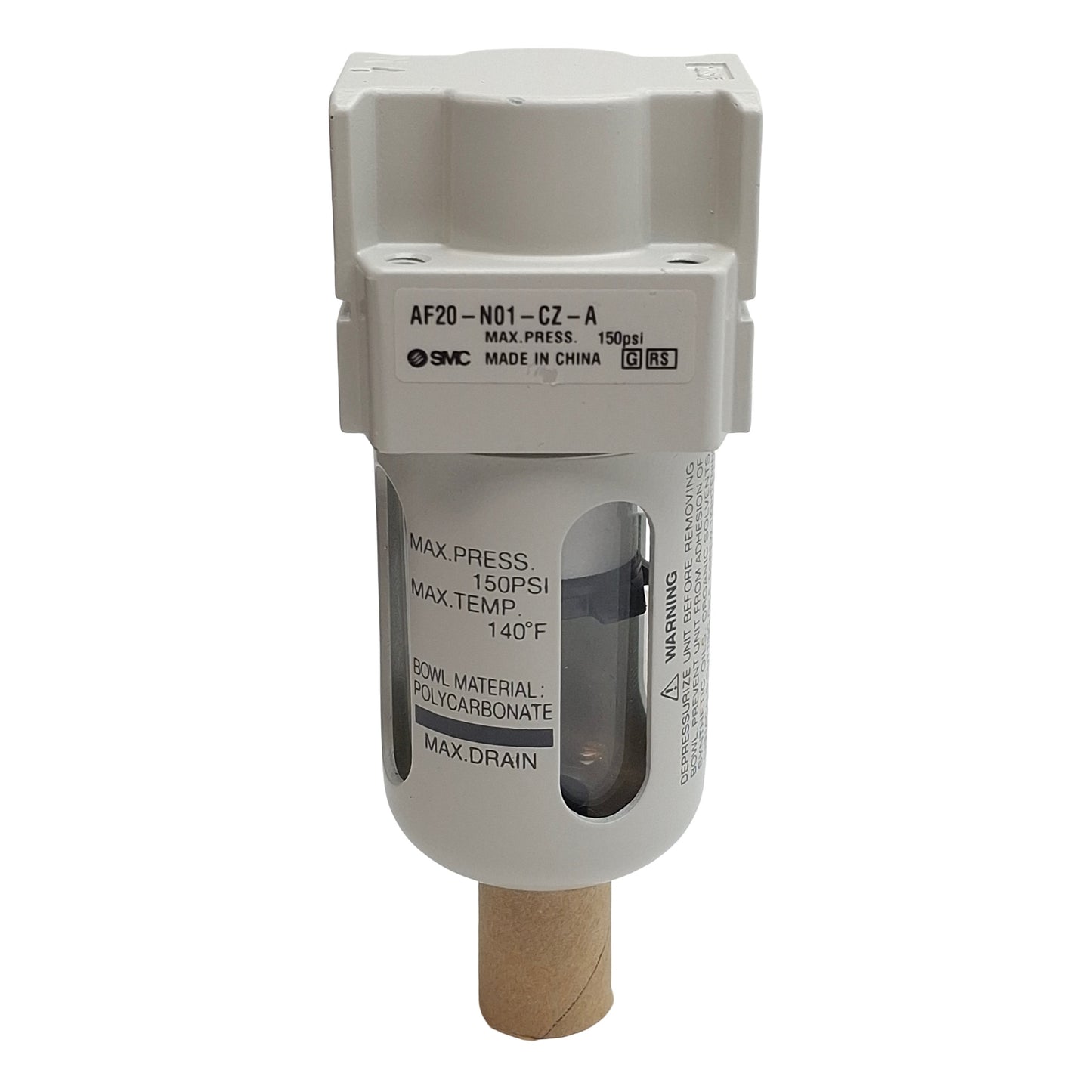 New Lot of 2 SMC AF20-N01-CZ-A Pneumatic Filter, 1/8in NPT, 150psi Max, 5µm