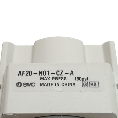 New Lot of 2 SMC AF20-N01-CZ-A Pneumatic Filter, 1/8in NPT, 150psi Max, 5µm