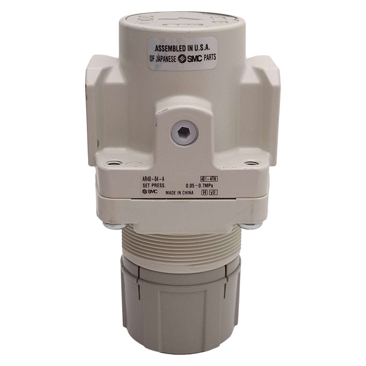 Used SMC AR40-04-A Pneumatic Regulator, 0.05-0.7MPa Set, 1.0MPa Supply, Rc1/2 Ports