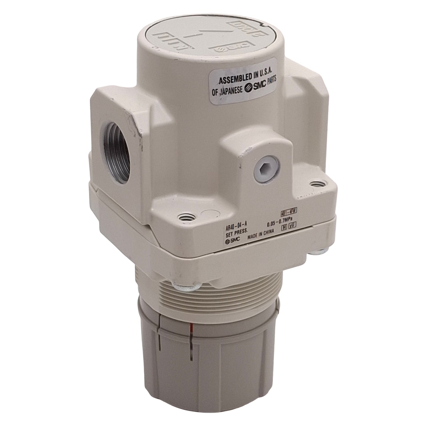 Used SMC AR40-04-A Pneumatic Regulator, 0.05-0.7MPa Set, 1.0MPa Supply, Rc1/2 Ports