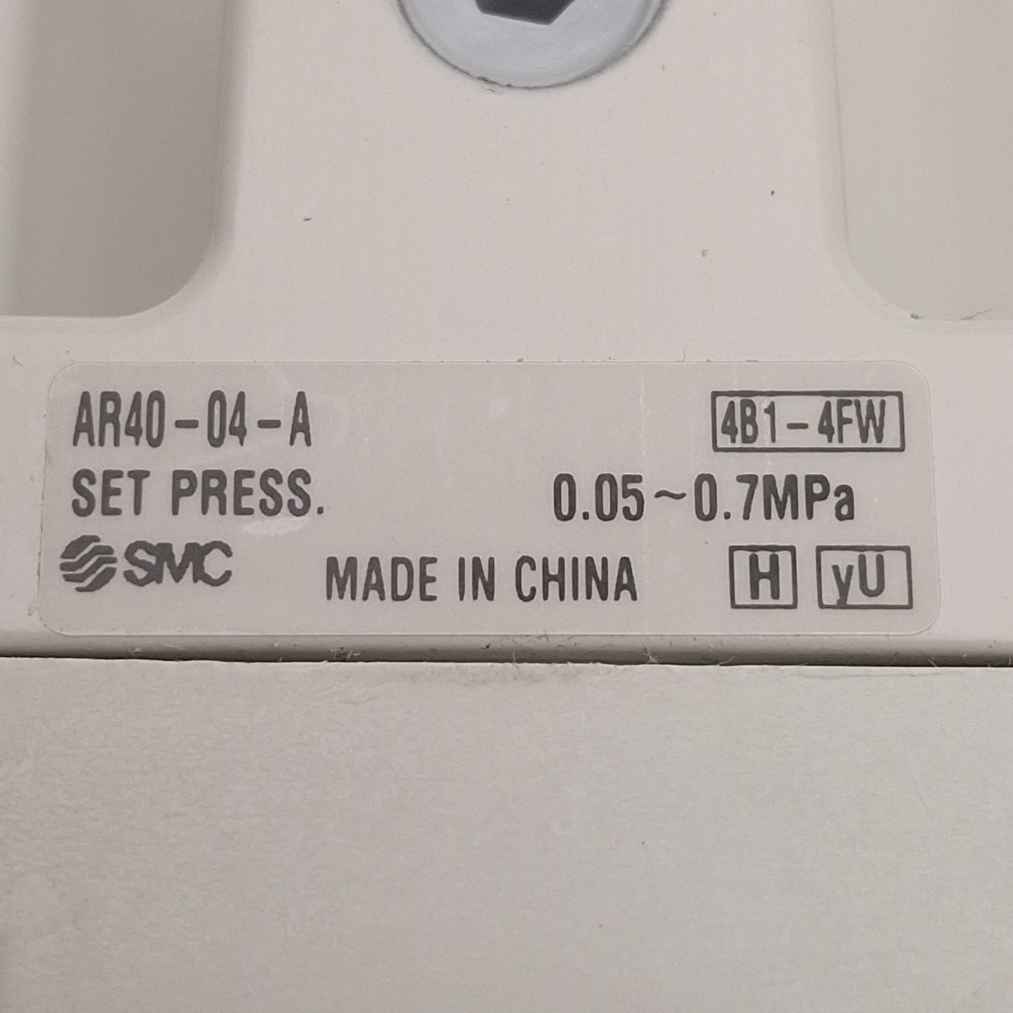 Used SMC AR40-04-A Pneumatic Regulator, 0.05-0.7MPa Set, 1.0MPa Supply, Rc1/2 Ports