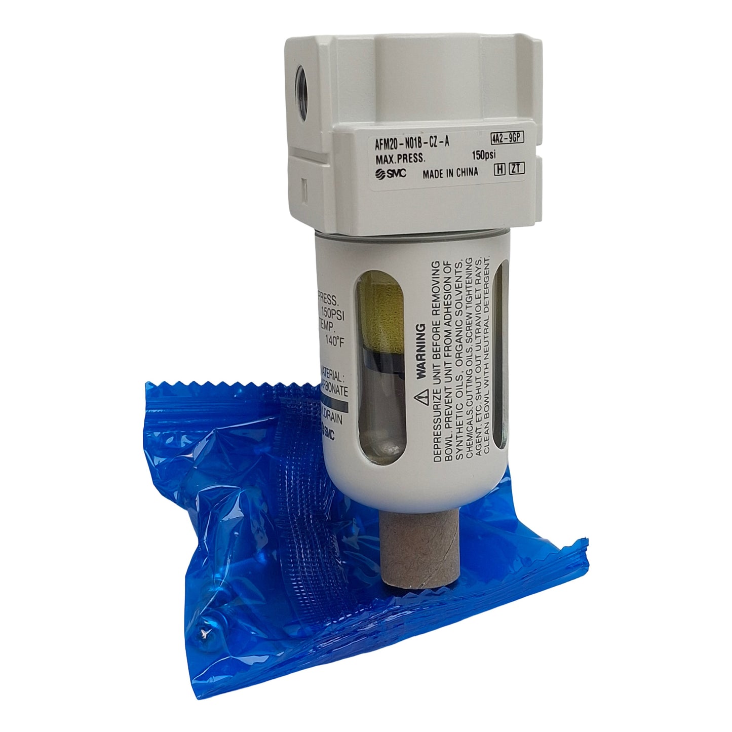 New SMC AFM20-N01B-CZ-A Pneumatic Mist Separator, 1/8in NPT, 150psi, 0.3µm, 200L/min